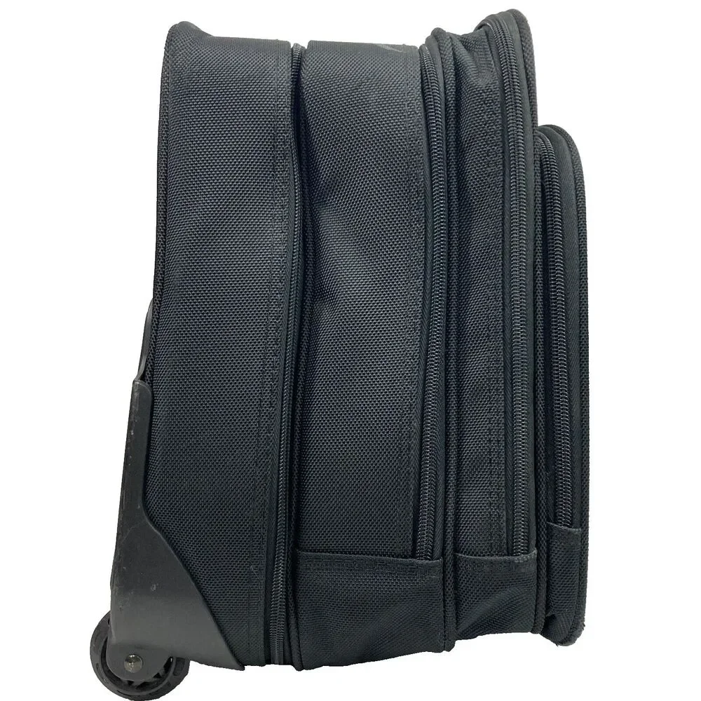 Samsonite Rolling Carry On-Black-2 Wheel-Extended Handle+Carry Han-Clothes Strap